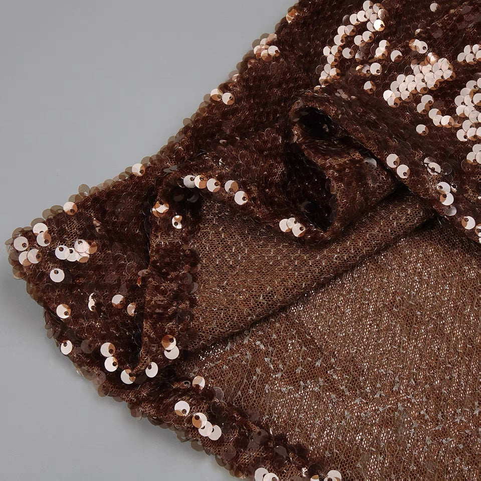Sierra Bronze Sequin Set Gown