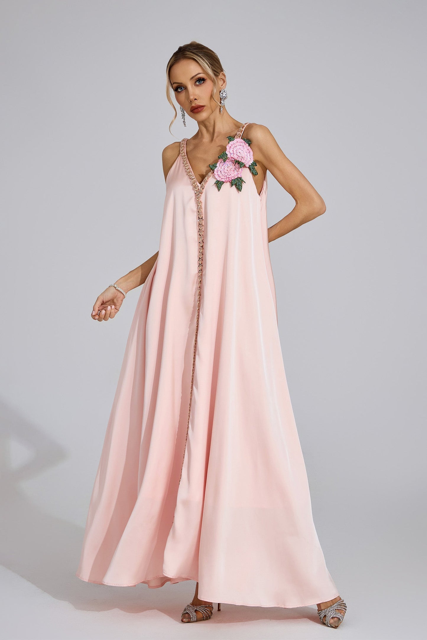 Aurélia Floral-Embellished Flow Dress