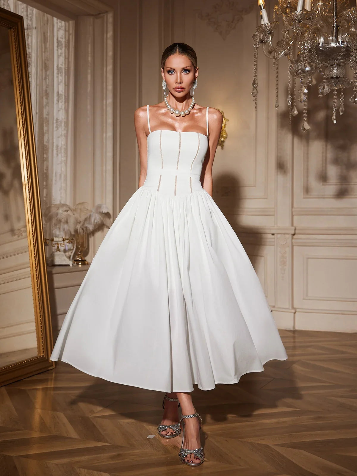 Amélie Corset Flare Midi Dress
