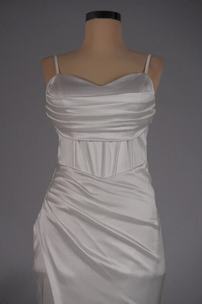 Bella | Satin Corset Slit Gown