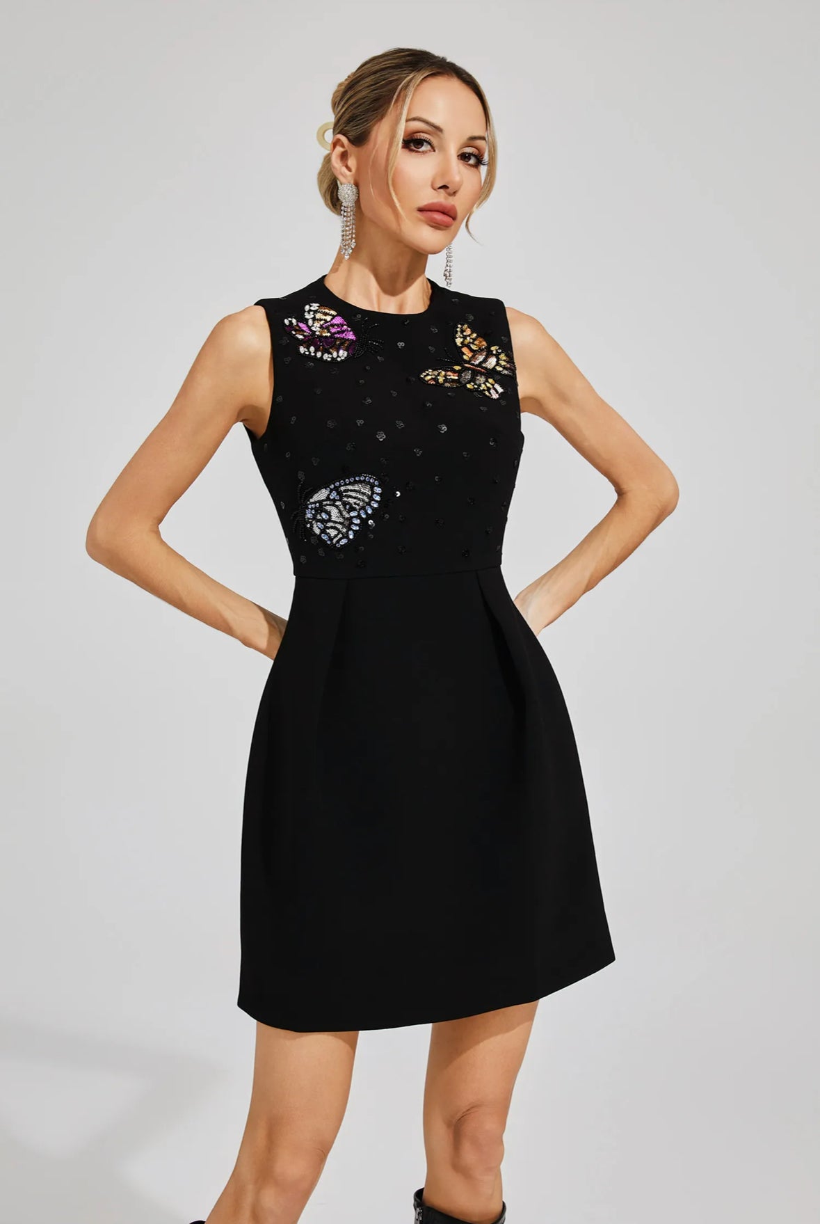 Butterfly Crystal Mini Dress