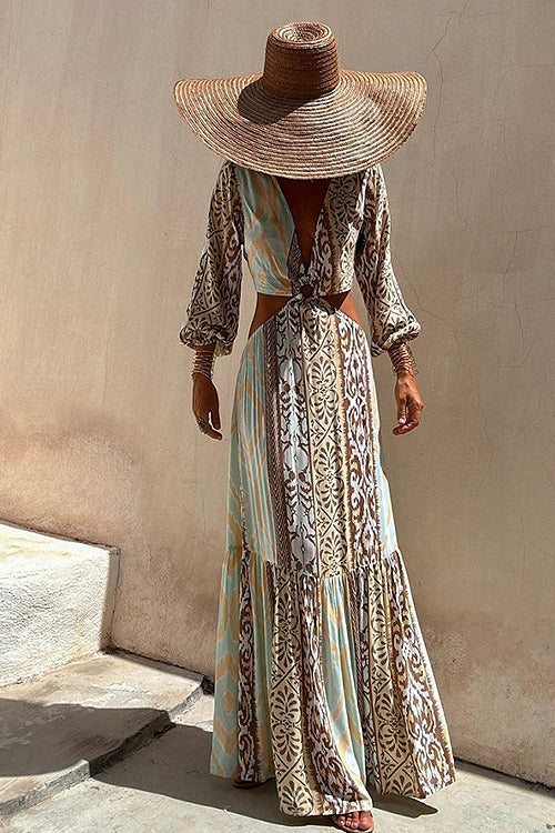 Silvana Printed Backless Maxi Dress