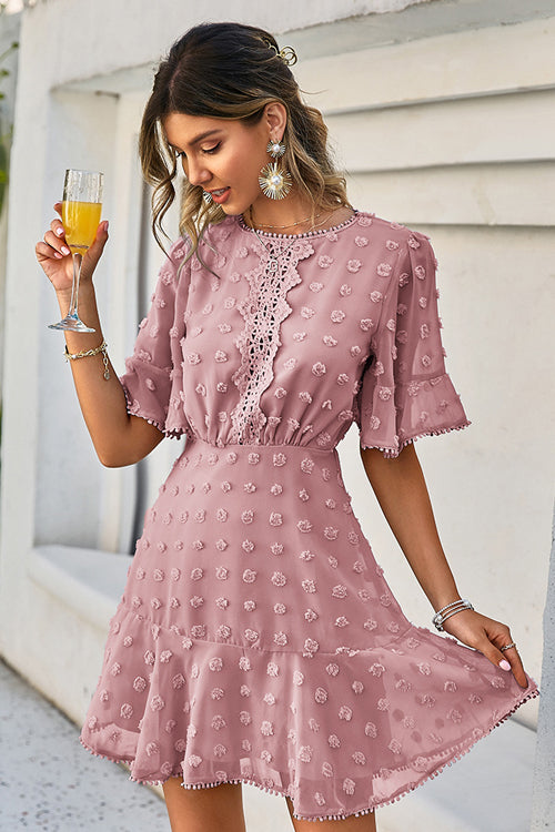 Dreaming of Elegance Dots Mini Dress - 3 Colors Pink