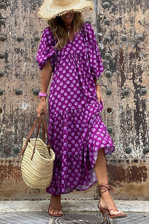 Completely In Love Boho Print Maxi Dress - 6 Colors Purple