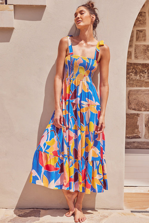 Dreamy Romance Printed Maxi Dress - 4 Colors Yellow&Blue Print