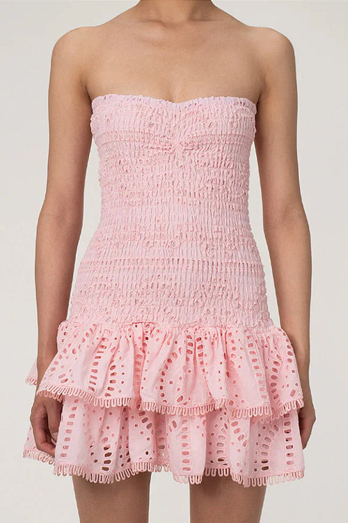 Sweet Like You Pleated Mini Dress - Blue Light Pink