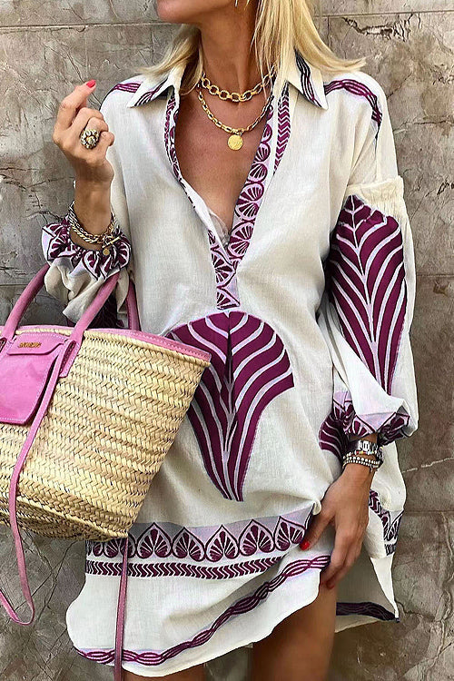 Run Away with Me Boho Print Mini Dress - 4 Colors Purple