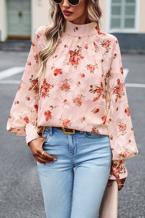 You're The Reason Floral Print Long Sleeve Top - 4 Colors Pink