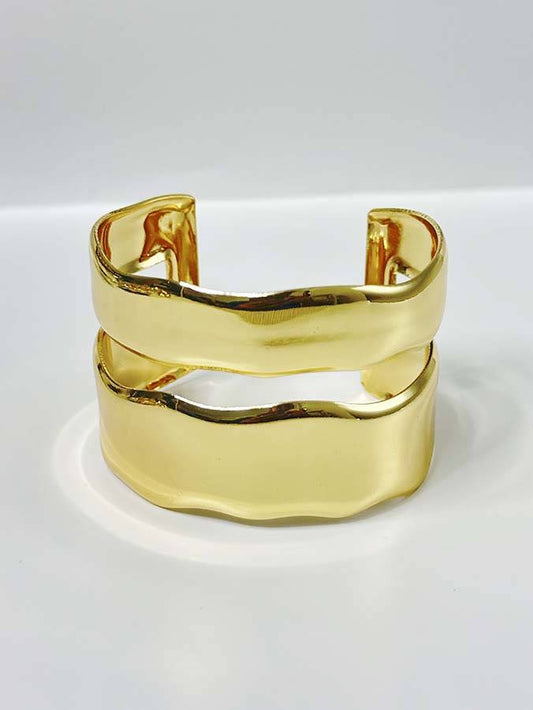 Minimalist Double-loop Bracelet Gold F