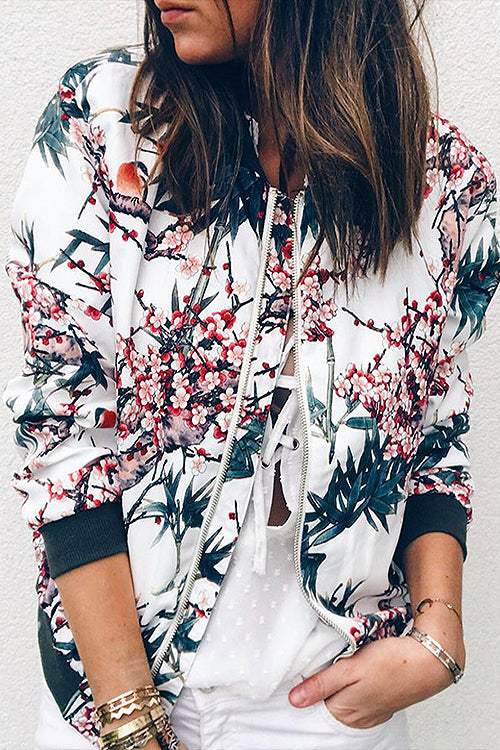 Spring Vibe Floral Print Jacket - 3 Colors White