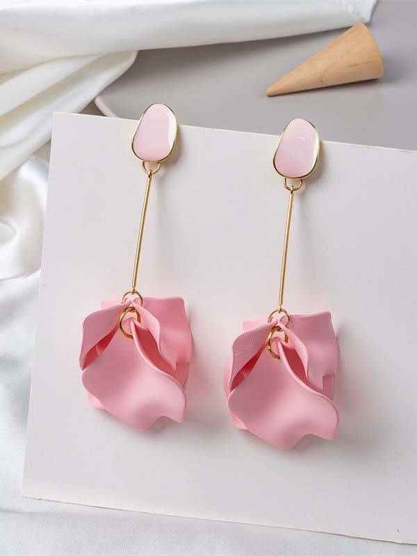 Petal Tassel Earrings Pink F