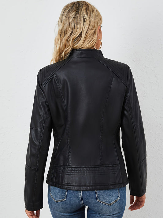 Harper™ – Plus-Size PU Moto Jacket