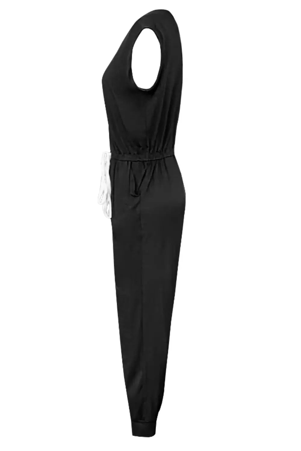EmpowerEase Sleeveless Drawstring Jumpsuit