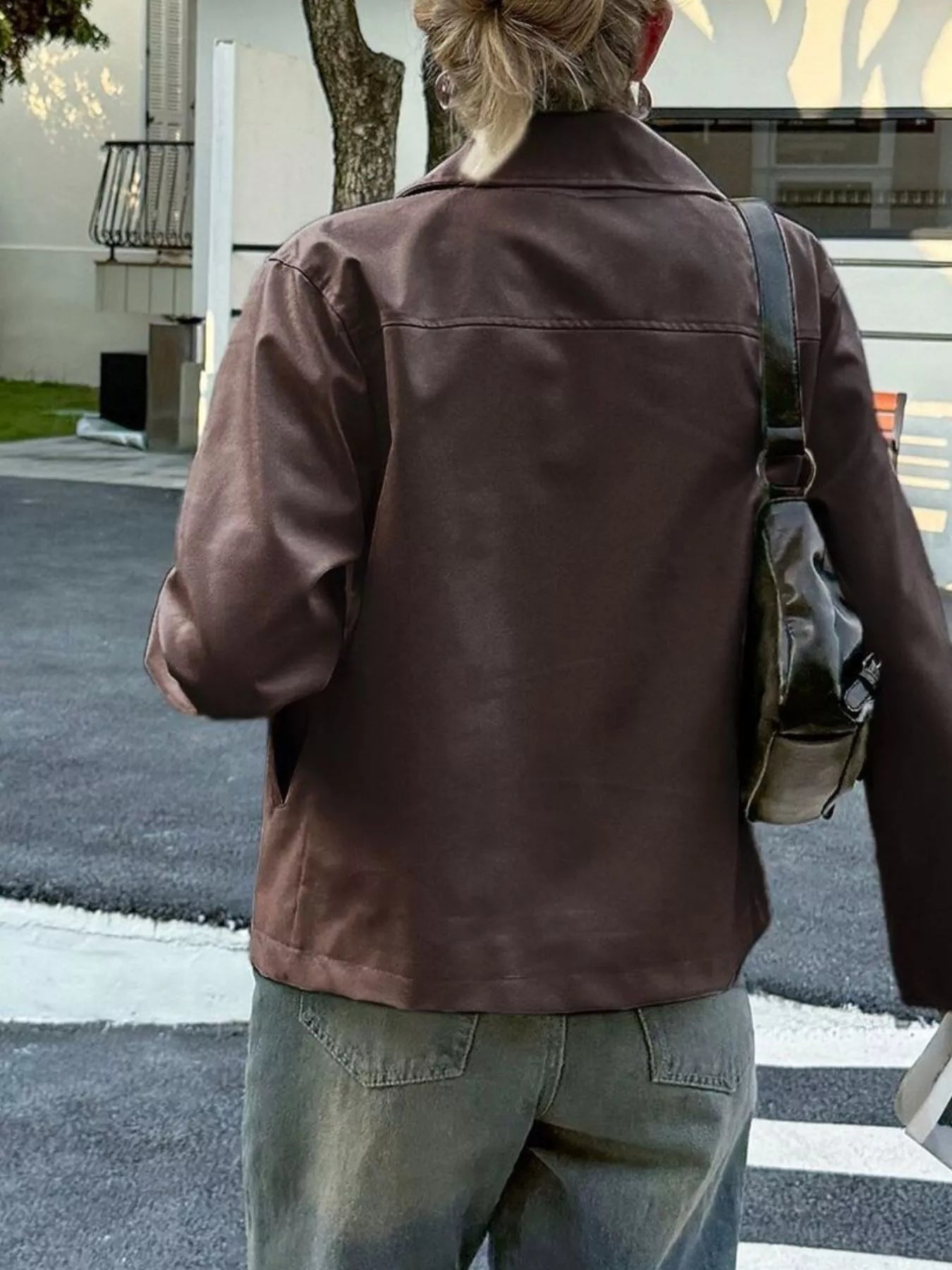 Zip Up Leather Jacket