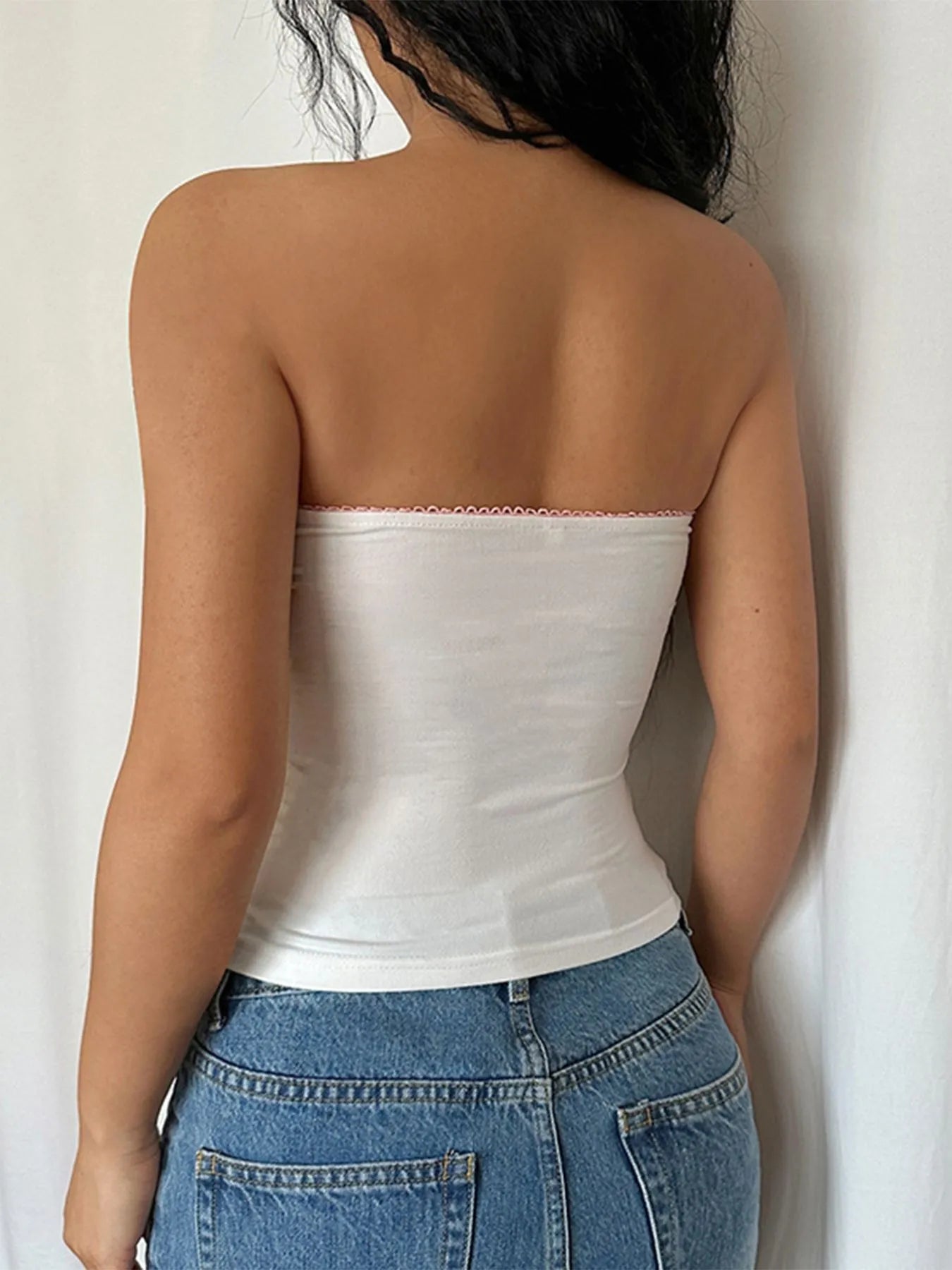 Flirty Lace Accent Tube Top