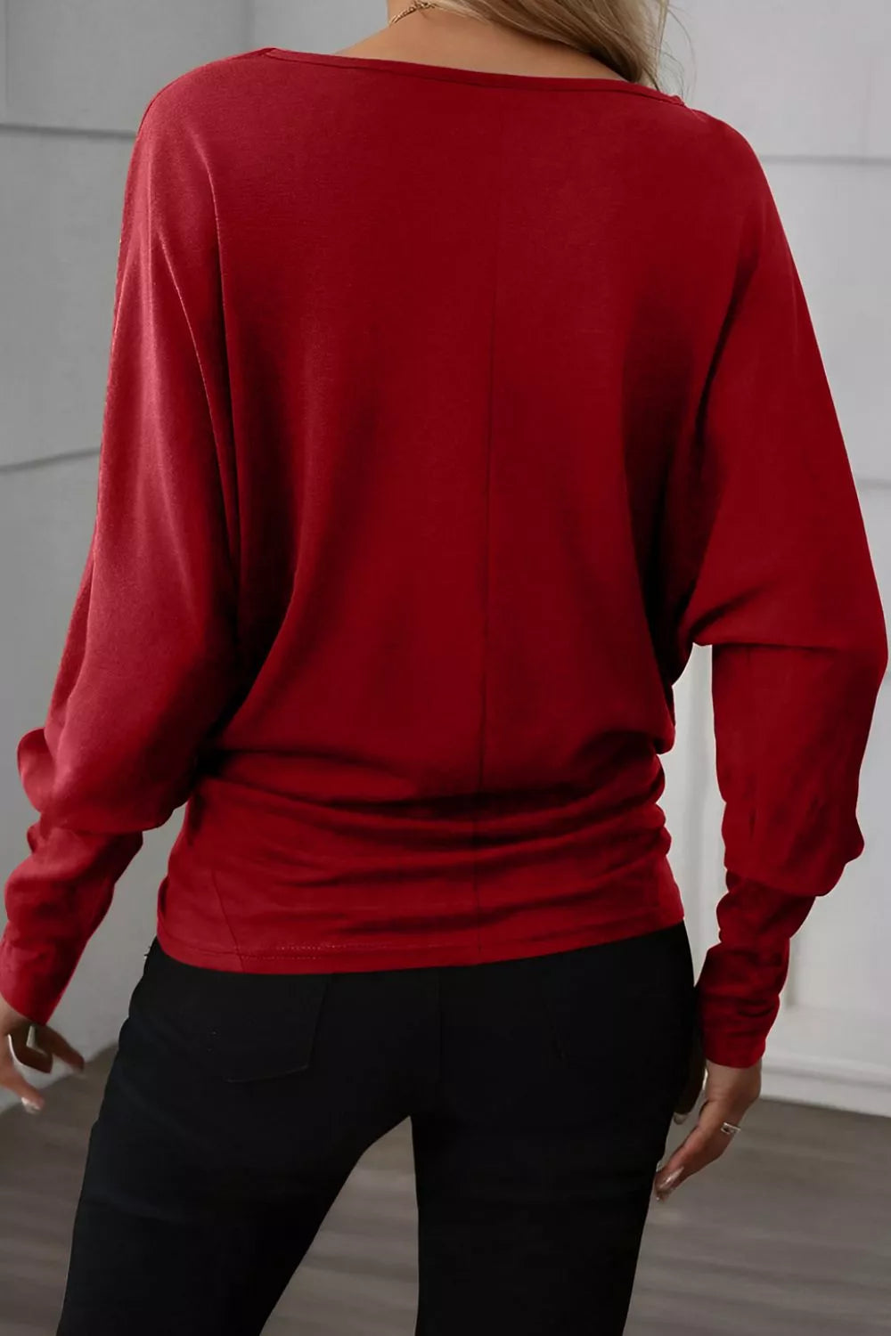 Burgundy Long Sleeve Blouse