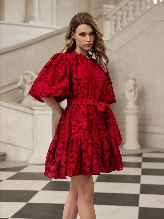 Isadora Embroidered Organza Mini Dress