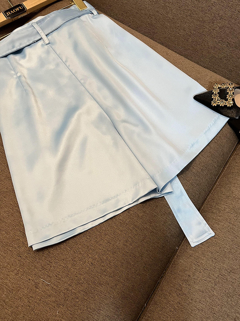Sky blue satin set
