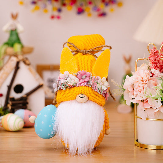 Easter Knit Faceless Doll Mustard One Size