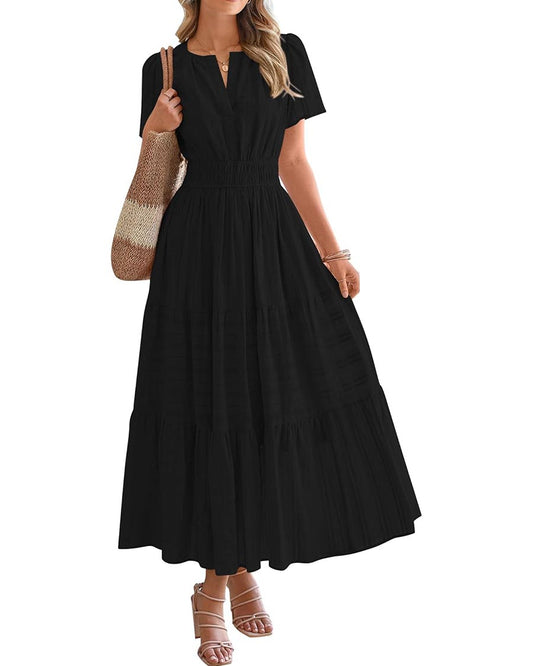 Limited time sale🔥Womens Summer Lightweight Short Sleeve Midi Maxi Dresses(BUY 2 FREE SHIPPING)