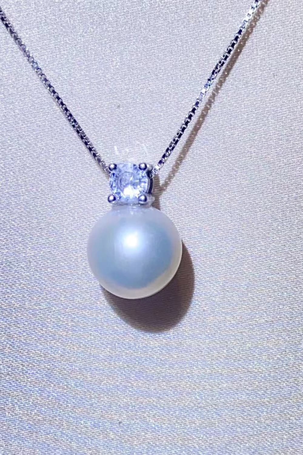 Freshwater Pearl Necklace – 925 Sterling Silver Elegant Pendant for Women
