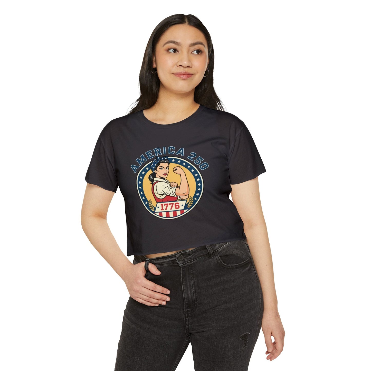Women's Crop Top — 'America 250' Rosie-Inspired 1776 Patriotic Festival Tee
