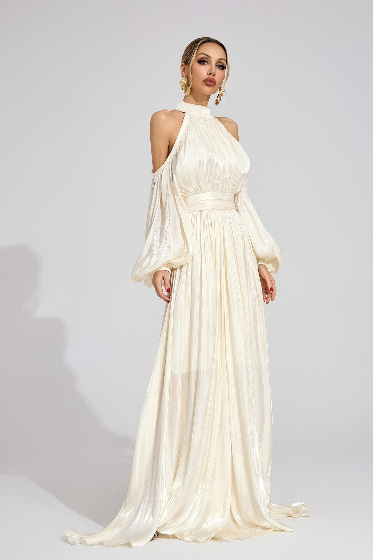 Celestia Silk Drape Gown