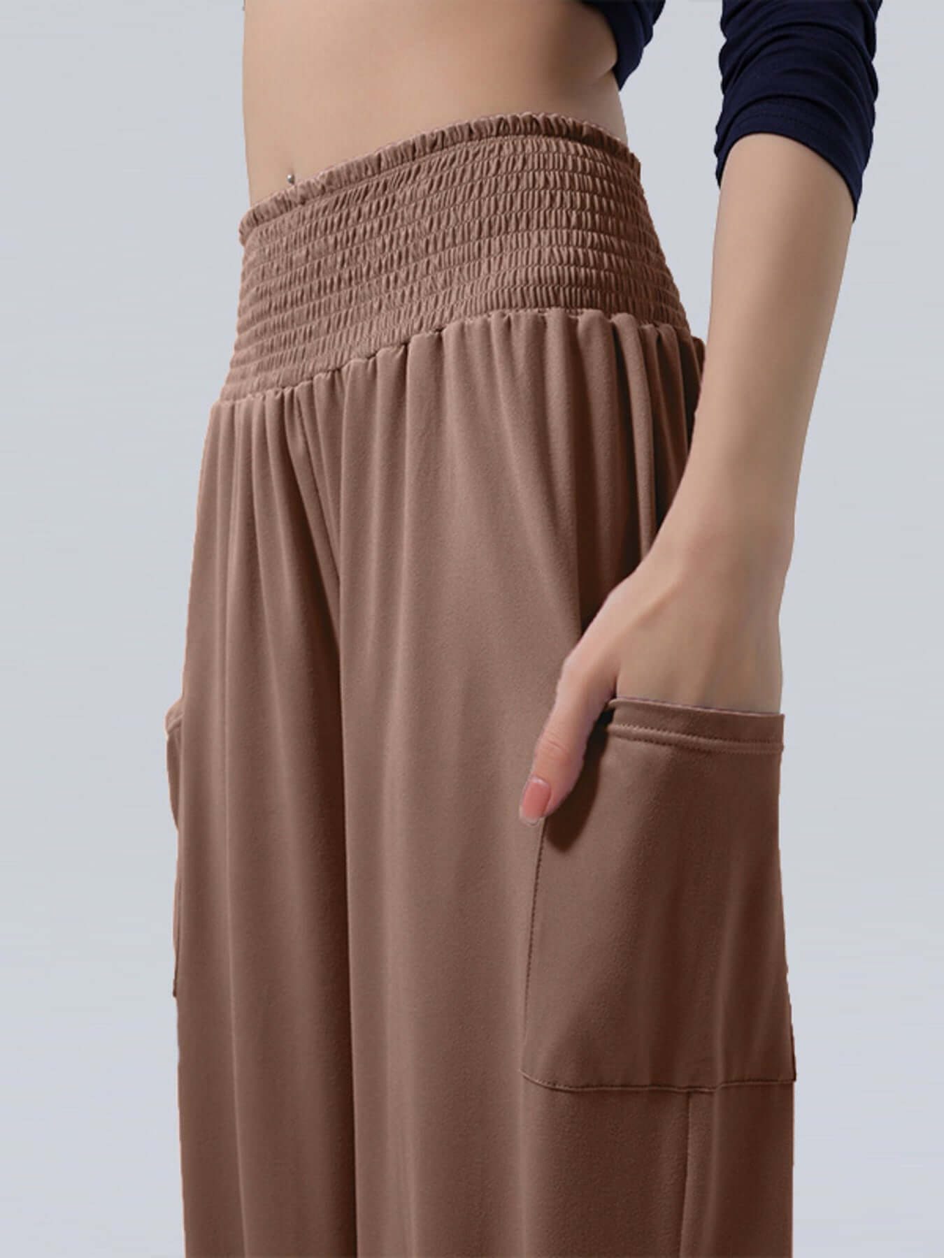 Smocked Waist Harem Pants with Pockets Size Inclusive (S to 5XL)
