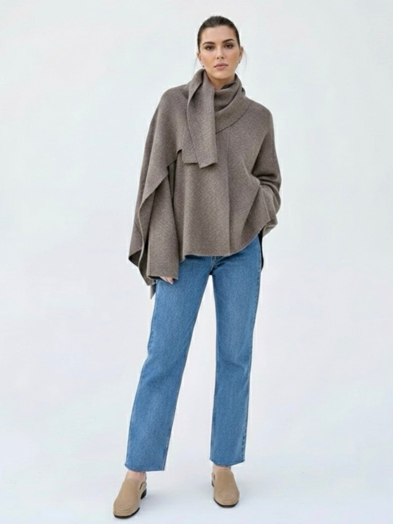 Iris | Cowl Neck Cape Coat for Women