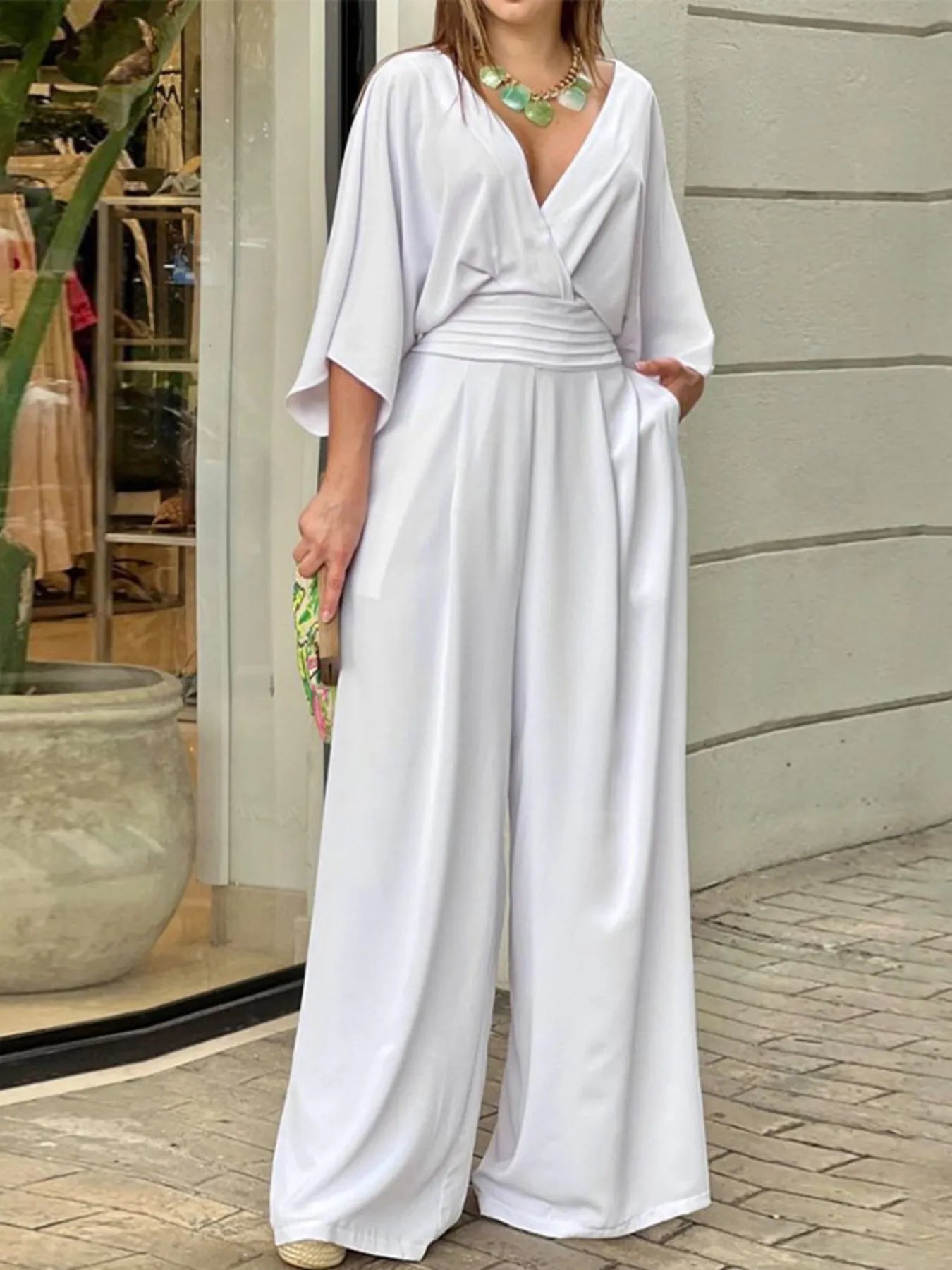 Glamour Flow Kimono Wrap Jumpsuit