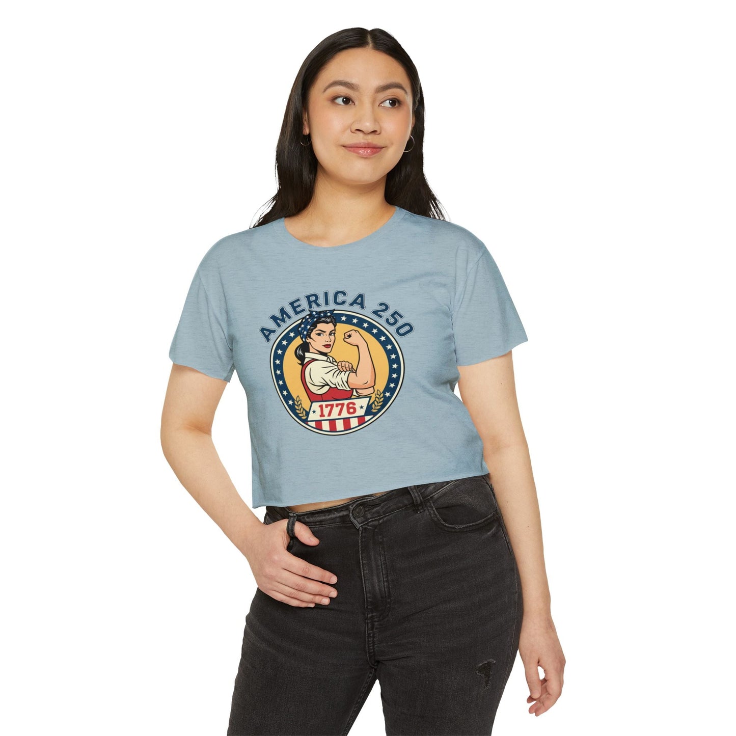 Women's Crop Top — 'America 250' Rosie-Inspired 1776 Patriotic Festival Tee