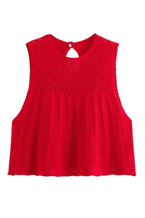 Love Story Knit Crochet Suit - 3 Colors Red Top