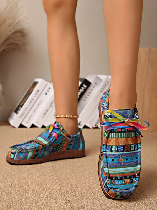 Printed Lace-Up Sneakers – Bold Everyday Style