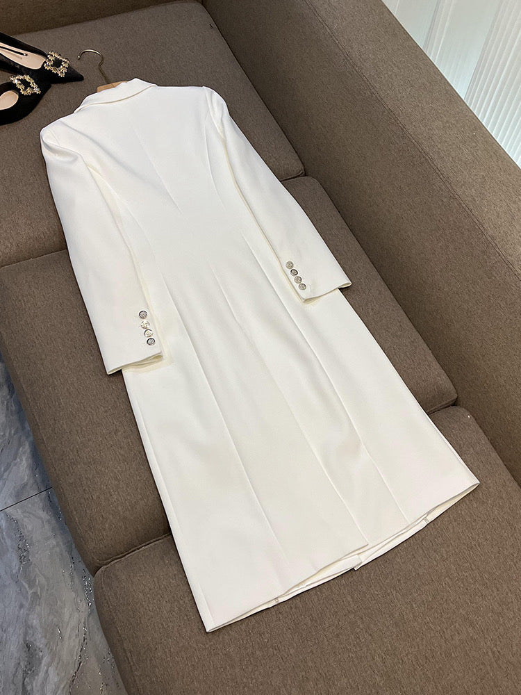 Aella white long coat