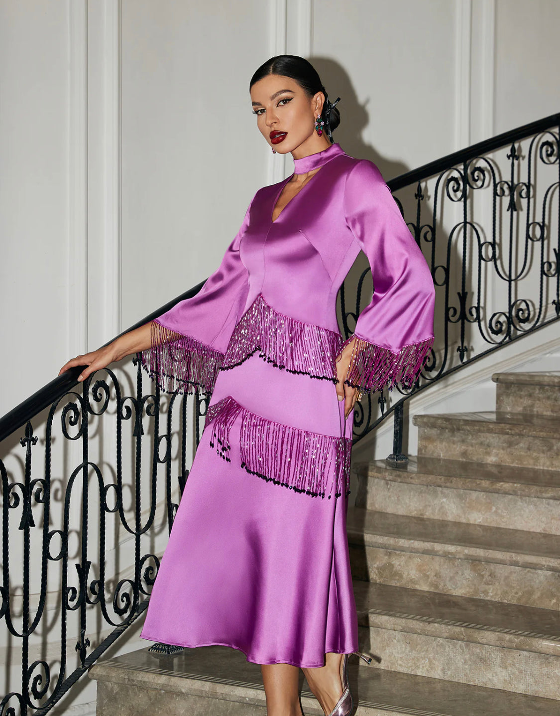 Lauretta satin maxi dress