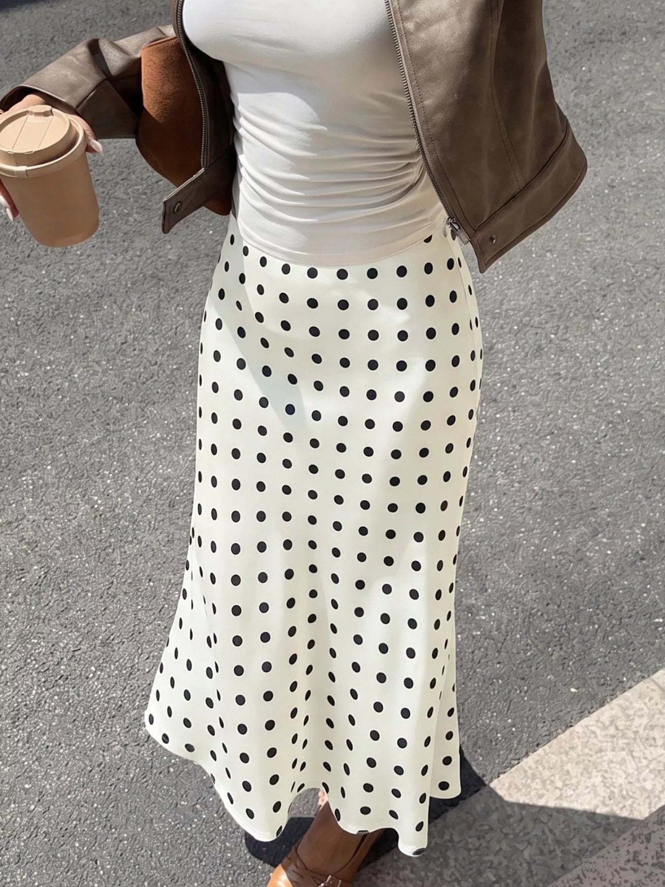Polka Dot Midi Skirt