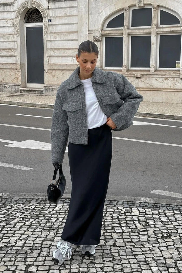 Women's Oversized Cropped Zip Jacket SOPHIE