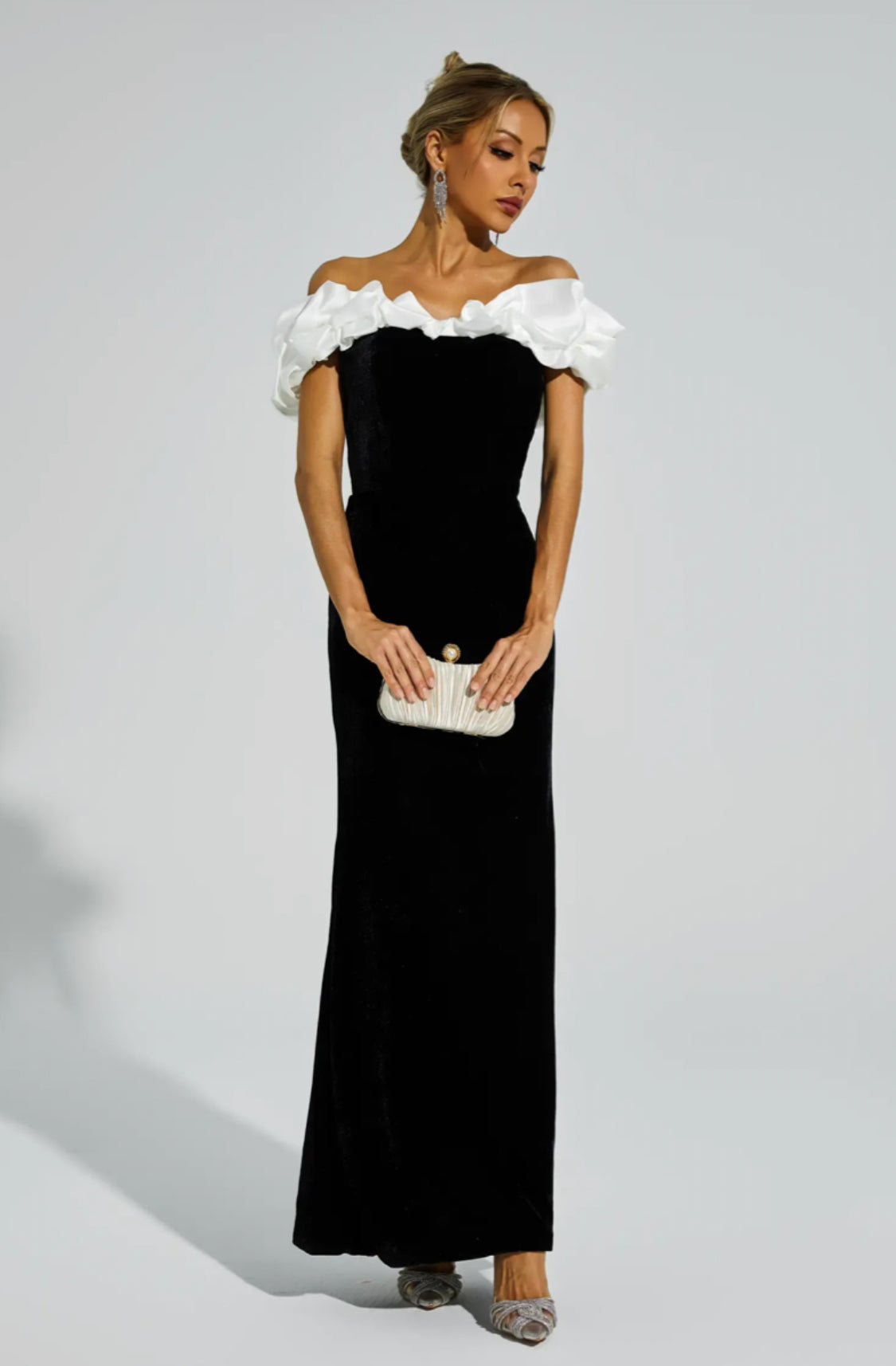 Angel velvet off shoulder maxi dress XXL