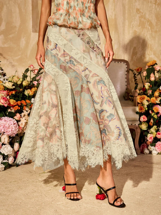Eloïse Patchwork Lace Skirt