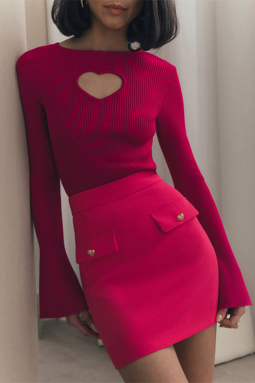 Easy Selection Knit Sweater Pink