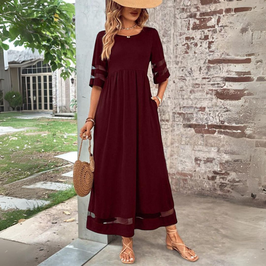 Freya - Vintage Elegance Mesh Patchwork Summer Dress