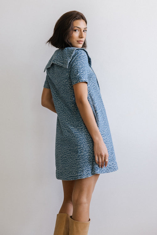 Moment Maker Leopard Print Denim Mini Dress - 2 Colors