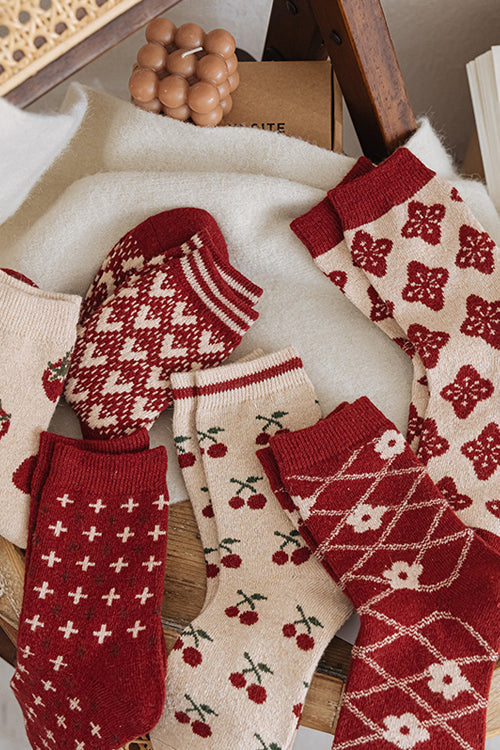New Years' Eve Cotton Socks 4 Pieces(Save $2.4)