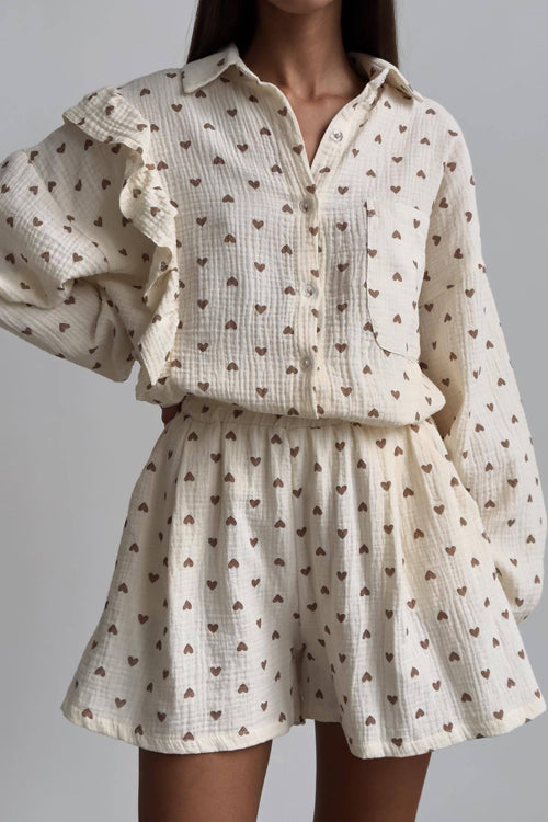 Perfectly Cherished Ruffled Suit Coffee Heart