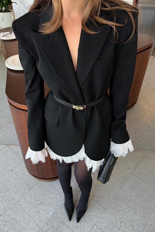 Suit 'Em Up Black Lace Blazer