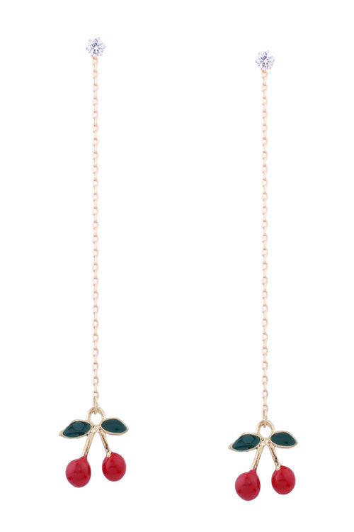 Fruit Hanging Crystal Earring Cherry