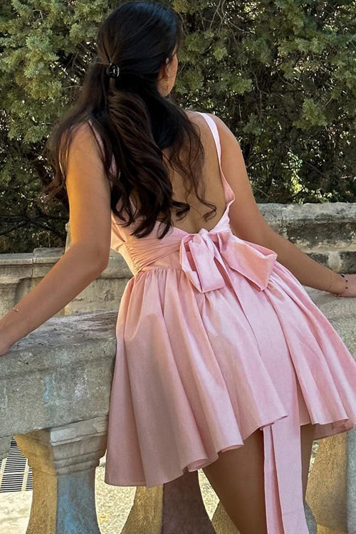 Summer Break Days Tie-Back Mini Dress - 3 Colors Pink