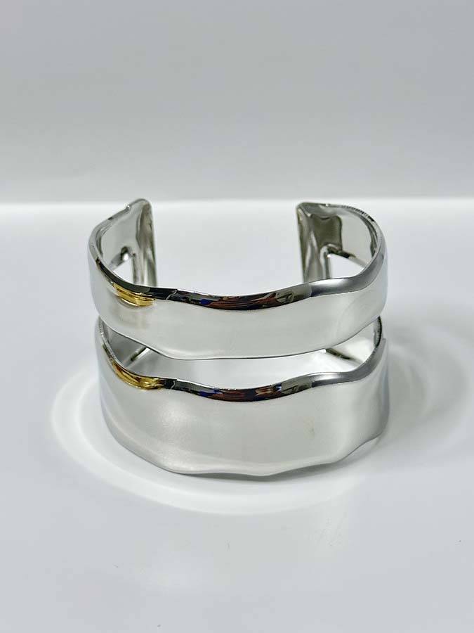 Minimalist Double-loop Bracelet Silver F