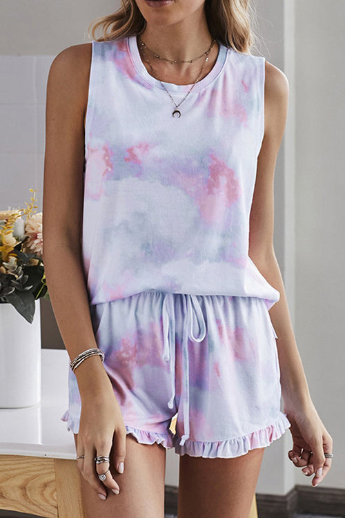 Ticket to Cozy Tie-Dye Pajamas Set - 4 Colors Pink