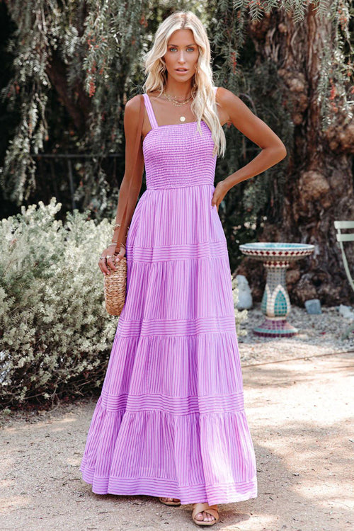 Stay With Me Babydoll Maxi Dress - 4 Colors Purple